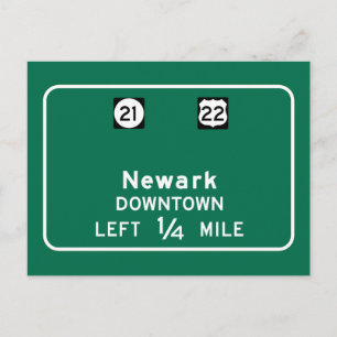 NJ Road Sign Postkarte