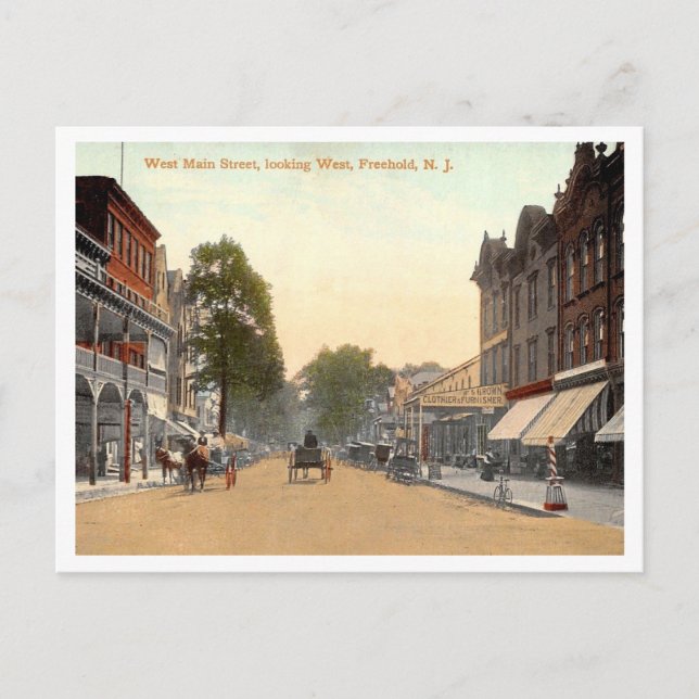 NJ West Main St 1910s Postkarte (Vorderseite)