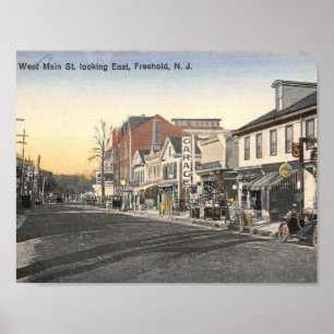 NJ, West Main St, Vintage Poster