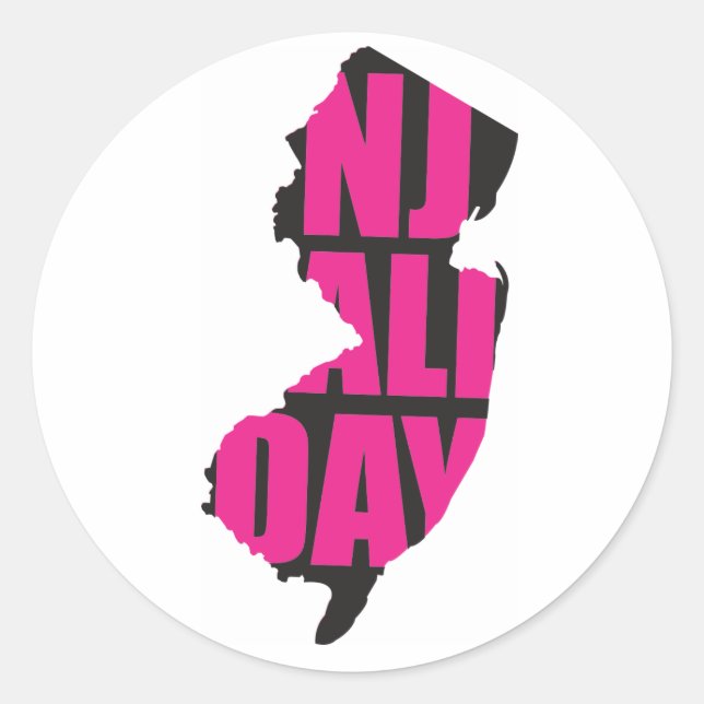 Njalldaypinkschwarz Runder Aufkleber (Vorderseite)
