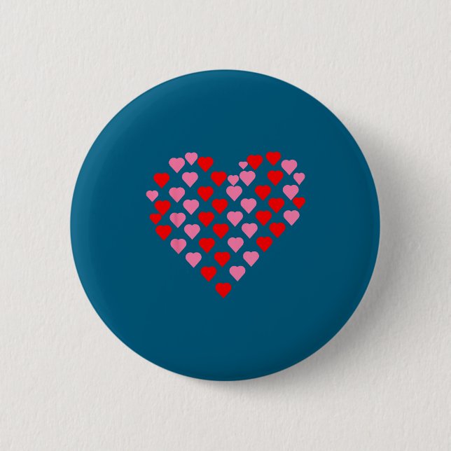 Nk And Red Hearts Lovers Funny Valentine’s Day Hum Button (Vorderseite)