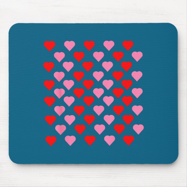 Nk And Red Hearts Lovers Funny Valentine’s Day Hum Mousepad (Vorne)