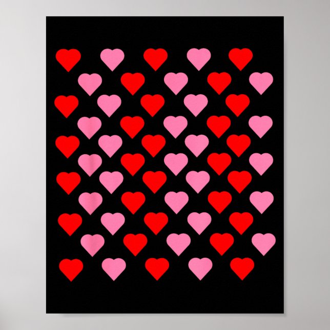 Nk And Red Hearts Lovers Funny Valentine’s Day Hum Poster (Vorne)