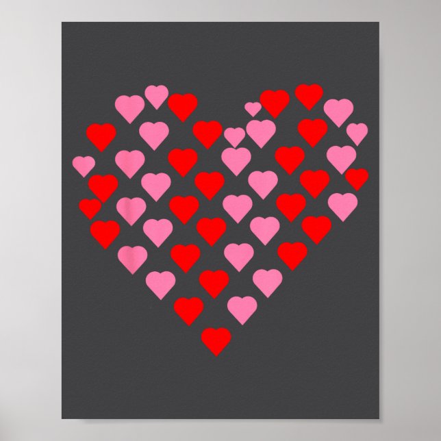 Nk And Red Hearts Lovers Funny Valentine’s Day Hum Poster (Vorne)