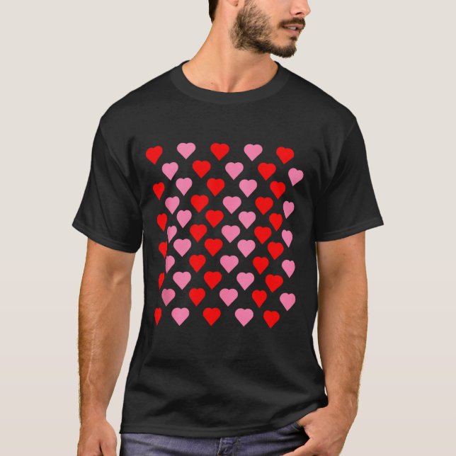 Nk And Red Hearts Lovers Funny Valentine’s Day Hum T-Shirt (Vorderseite)