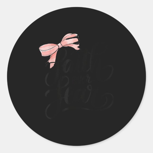 Nk Bow Faith Over Fear Christian Teen Girl God Goo Runder Aufkleber (Vorderseite)