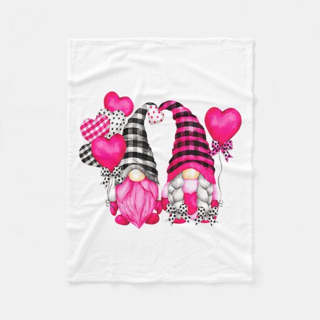 Nk Buffalo Plaid And Heart Balloons Valentines D _ Fleecedecke (Vorderseite)