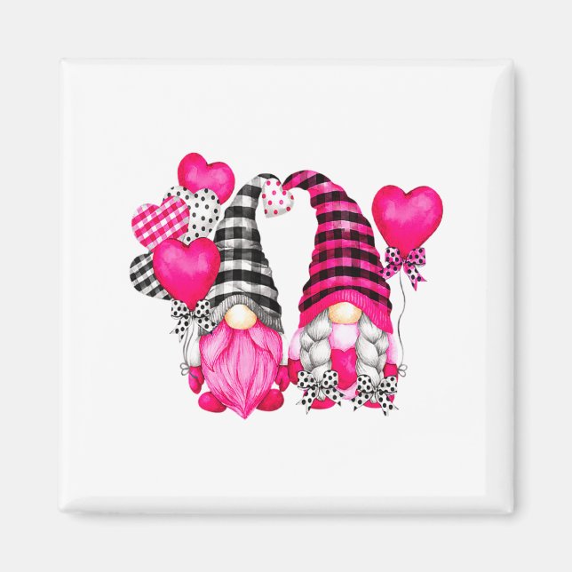 Nk Buffalo Plaid And Heart Balloons Valentines D  Magnet (Vorne)
