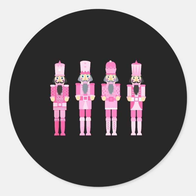 Nk Christmas Nutcracker Squad Ballet Dance Matchin Runder Aufkleber (Vorderseite)