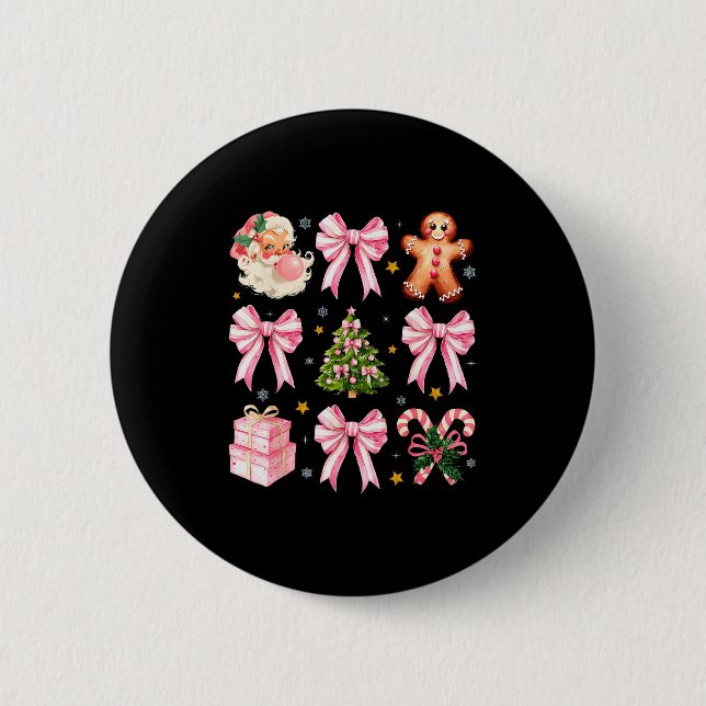 Nk Christmas Tree Santa Gingerbread Xmas Cute Coqu Button (Vorderseite)