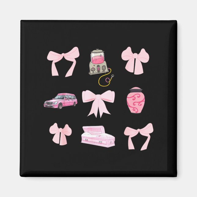 Nk Coquette Bow Funeral Director Mortician Mortuar Magnet (Vorne)