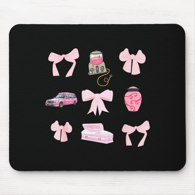 Nk Coquette Bow Funeral Director Mortician Mortuar Mousepad (Vorne)