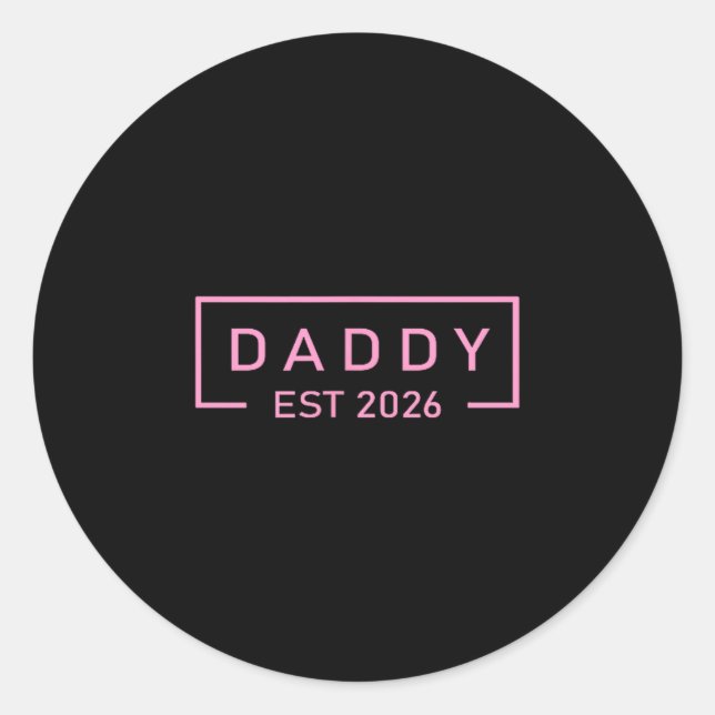 Nk Daddy Est. 2026 Logo Father 2026 Loading New Da Runder Aufkleber (Vorderseite)