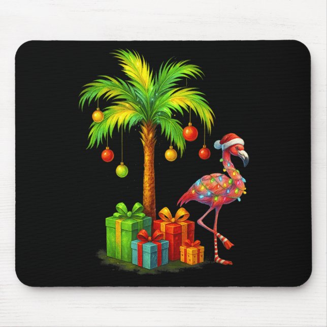 Nk Flamingo Christmas Palm Tree Trocal Xmas  Mousepad (Vorne)
