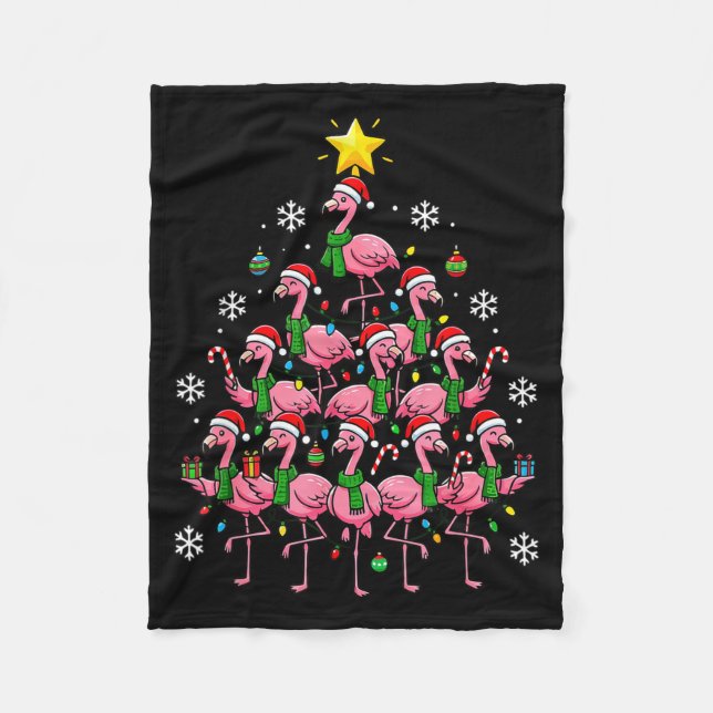Nk Flamingo Christmas Tree Santa Flamingo Holiday  Fleecedecke (Vorderseite)