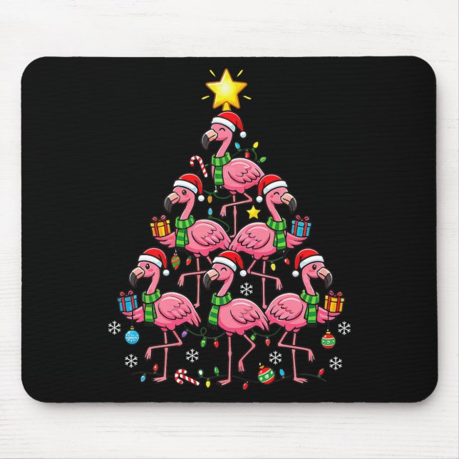Nk Flamingo Christmas Tree Santa Flamingo Holiday  Mousepad (Vorne)