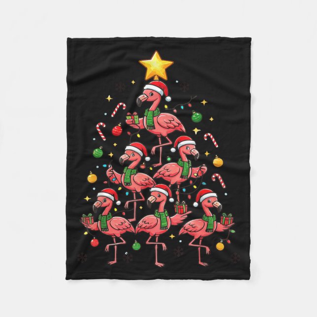 Nk Flamingo Christmas Tree With Santa Hats &amp; H Fleecedecke (Vorderseite)