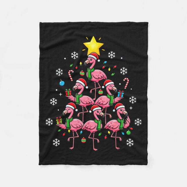 Nk Flamingo Christmas Tree With Santa Hats &amp; H Fleecedecke (Vorderseite)