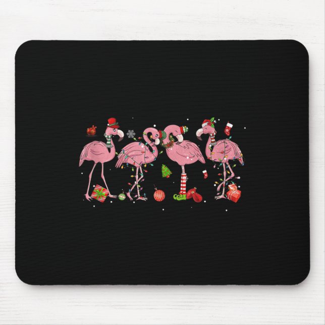 Nk Flamingo Hat Santa Merry Christmas Lights Women Mousepad (Vorne)