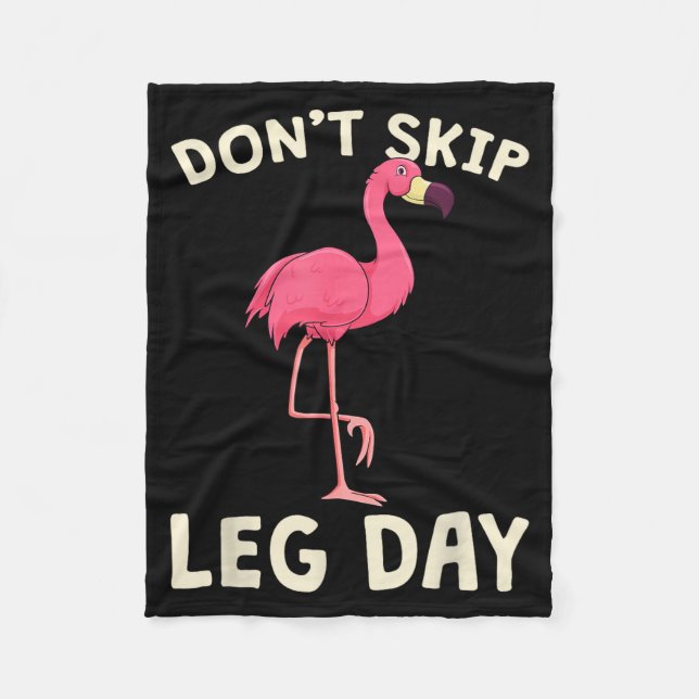 Nk Flamingo Workou Don't Skip Leg Day Gym Fitness  Fleecedecke (Vorderseite)