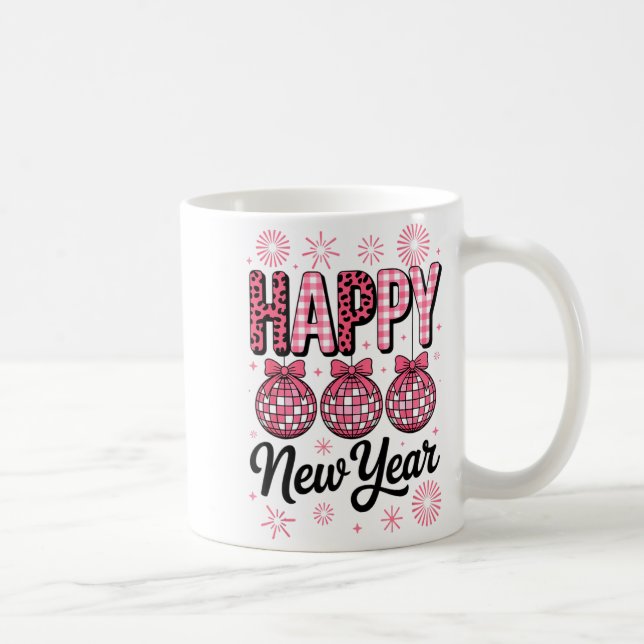 Nk Happy New Year Disco Ball Leopard For Women Gir Kaffeetasse (Rechts)
