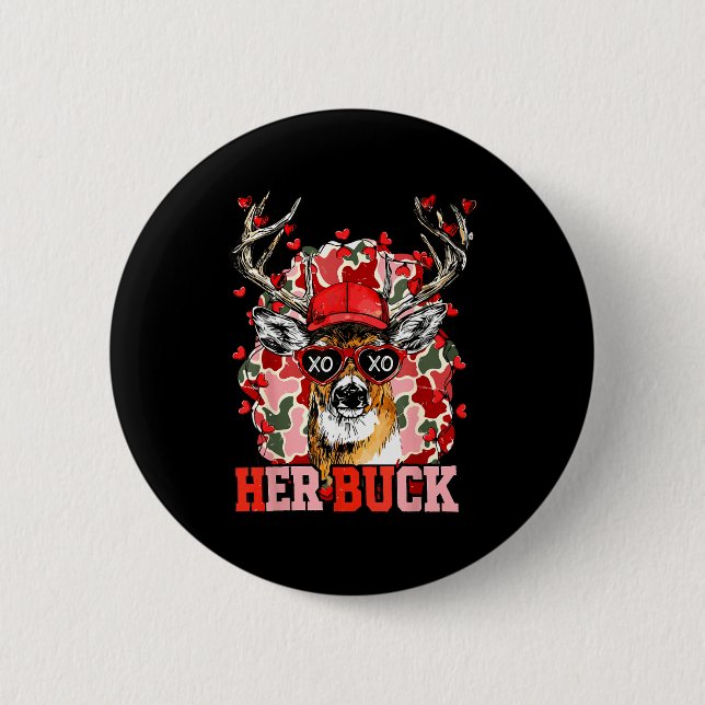 Nk Her Buck Camo Deer Hunting Camouflage Matching  Button (Vorderseite)