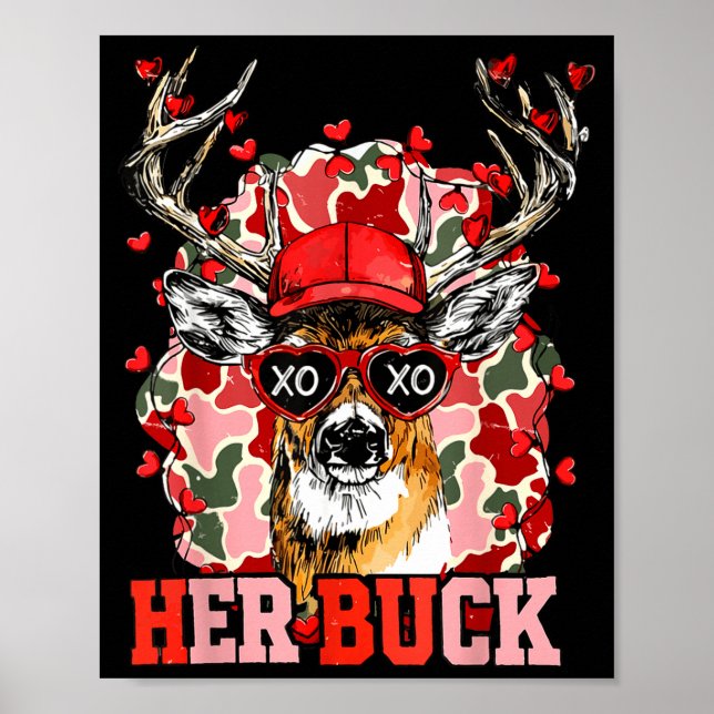 Nk Her Buck Camo Deer Hunting Camouflage Matching  Poster (Vorne)