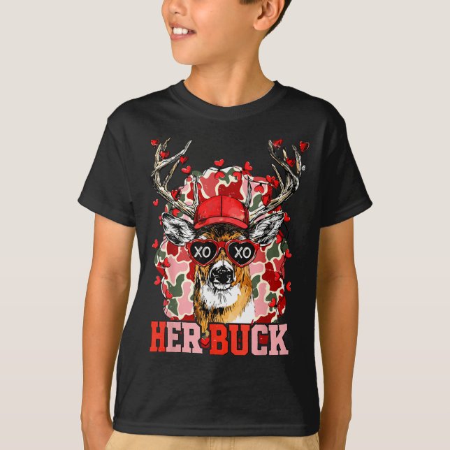 Nk Her Buck Camo Deer Hunting Camouflage Matching  T-Shirt (Vorderseite)