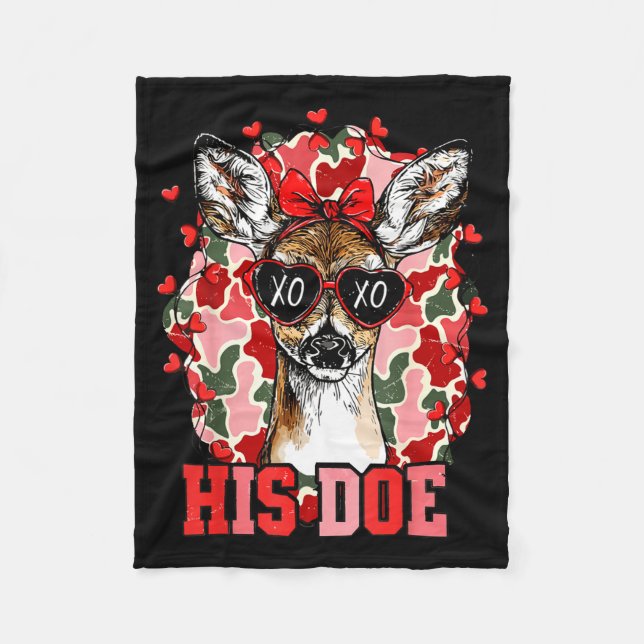 Nk His Doe Camo Deer Hunting Camouflage Matching C Fleecedecke (Vorderseite)