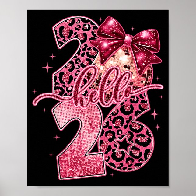 Nk Leopard Hello 2026 Happy New Year Party Nye  Poster (Vorne)