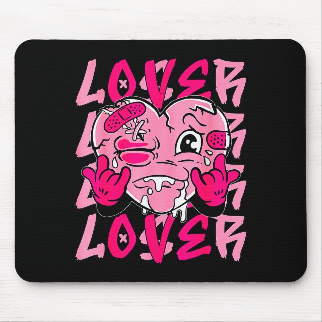 Nk Loser Lover Nk Drip Heart Matching Tee For Men  Mousepad (Vorne)