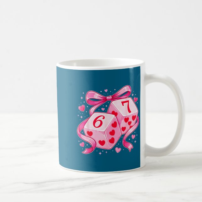 Nk Love Dice 6 7 Hearts Valentine Cute Romantic Ar Kaffeetasse (Rechts)