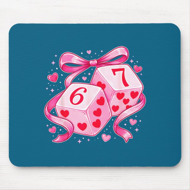 Nk Love Dice 6 7 Hearts Valentine Cute Romantic Ar Mousepad (Vorne)