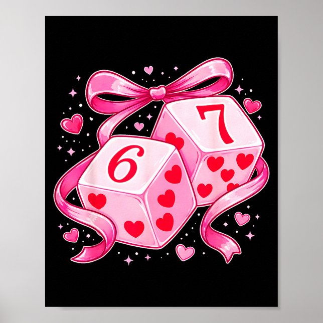 Nk Love Dice 6 7 Hearts Valentine Cute Romantic Ar Poster (Vorne)