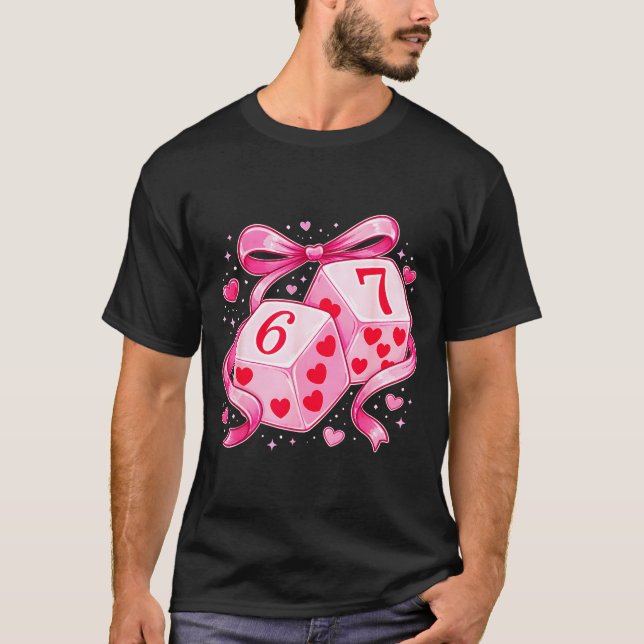 Nk Love Dice 6 7 Hearts Valentine Cute Romantic Ar T-Shirt (Vorderseite)