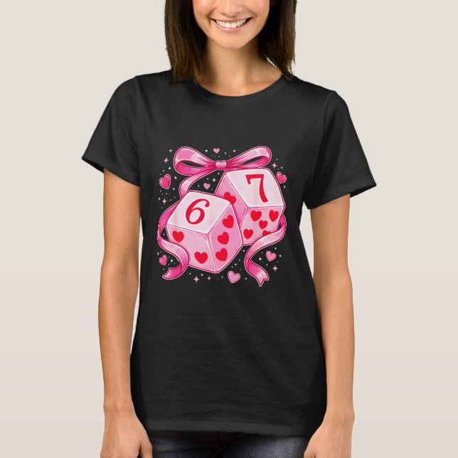 Nk Love Dice 6 7 Hearts Valentine Cute Romantic Ar T-Shirt (Vorderseite)
