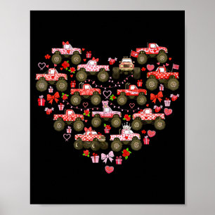 Nk Monster Truck Herz Xoxo Jungen Mädchen Kinder V Poster