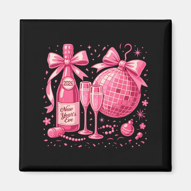 Nk New Year's Eve 2026 Disco Champagne Party  Magnet (Vorne)