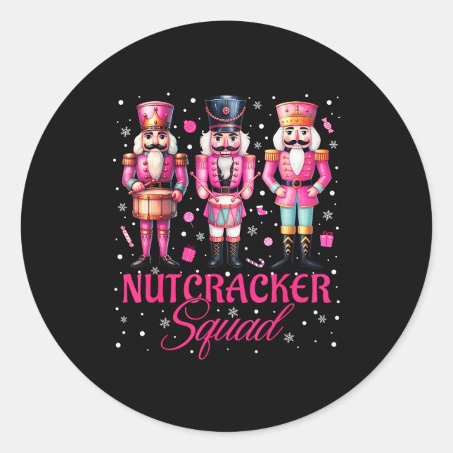 Nk Nutcracker Squad Nk Christmas Ballet Xmas Women Runder Aufkleber (Vorderseite)