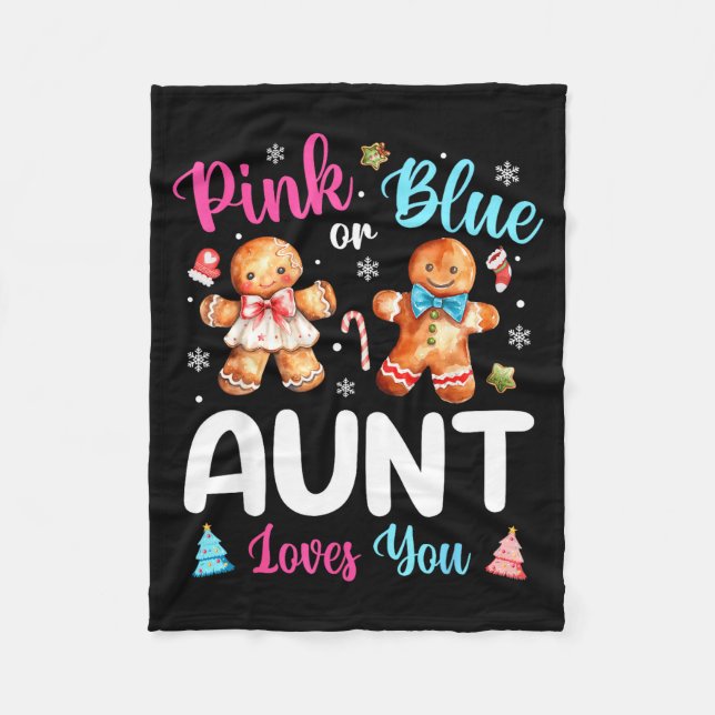 Nk Or Blue Aunt Loves You Gender Reveal Christmas  Fleecedecke (Vorderseite)