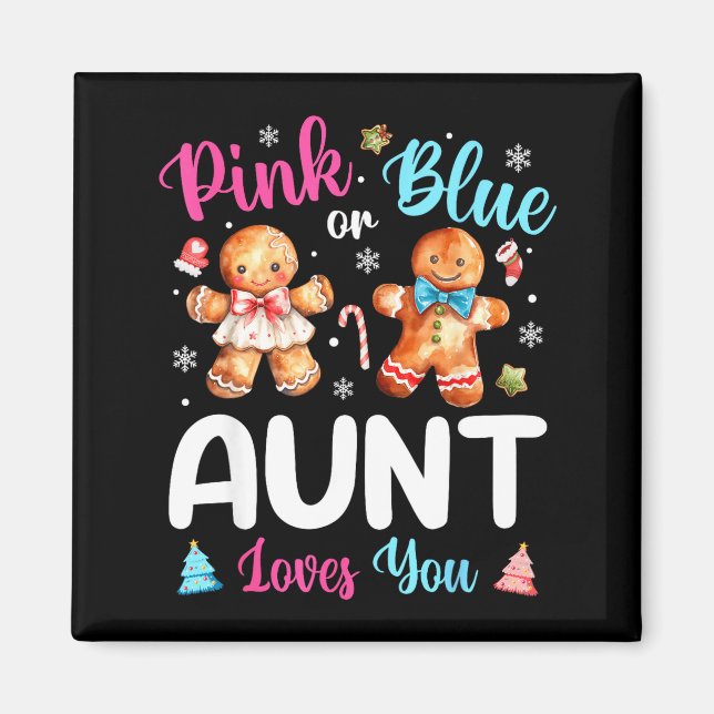 Nk Or Blue Aunt Loves You Gender Reveal Christmas  Magnet (Vorne)