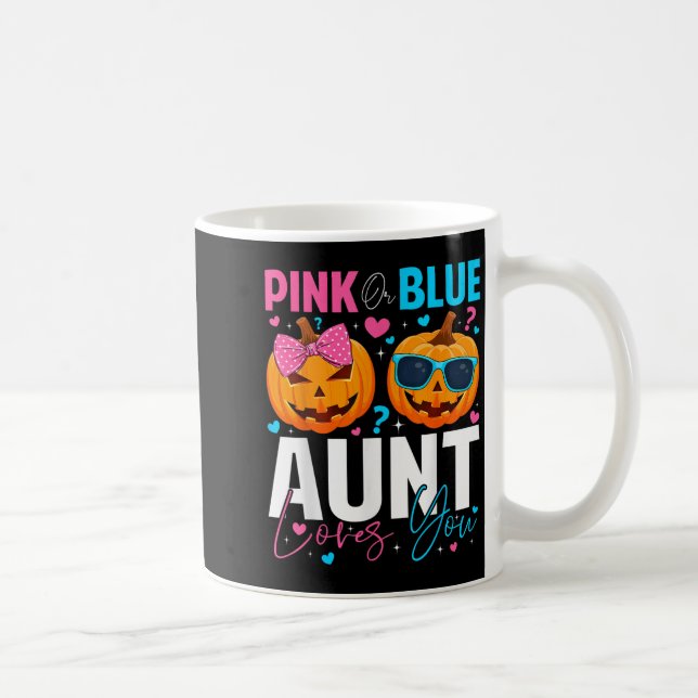 Nk Or Blue Aunt Loves You Pumpkin Halloween Gender Kaffeetasse (Rechts)