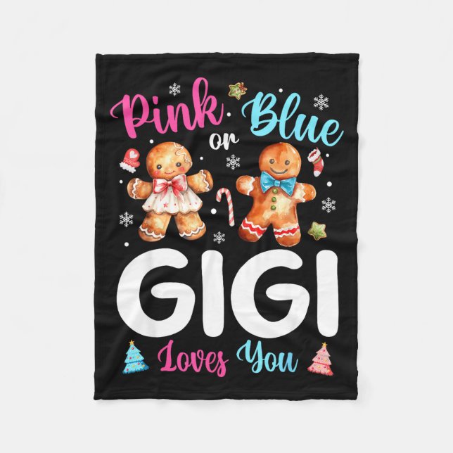 Nk Or Blue Gigi Loves You Gender Reveal Christmas  Fleecedecke (Vorderseite)
