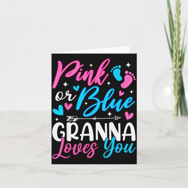 Nk Or Blue Gr Loves You Gender Reveal Baby  Karte (Vorderseite)