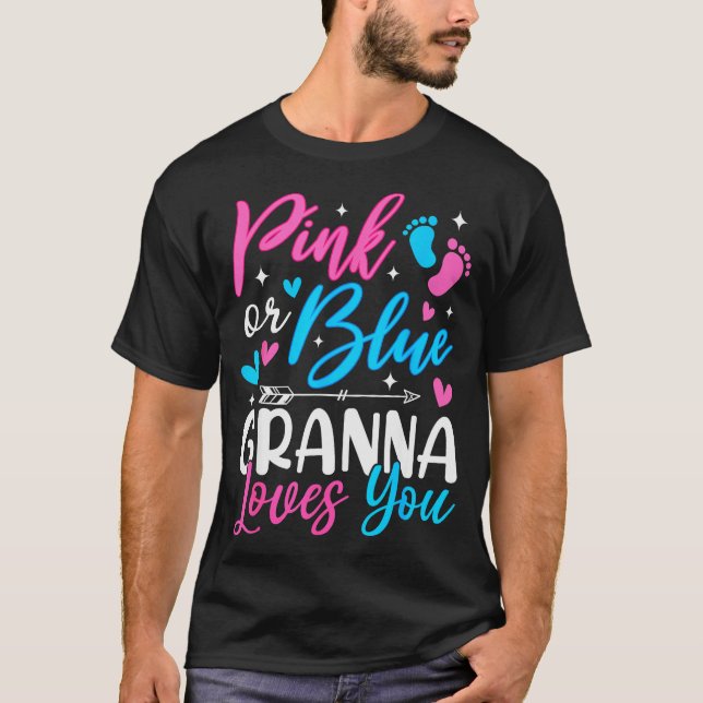Nk Or Blue Gr Loves You Gender Reveal Baby  T-Shirt (Vorderseite)