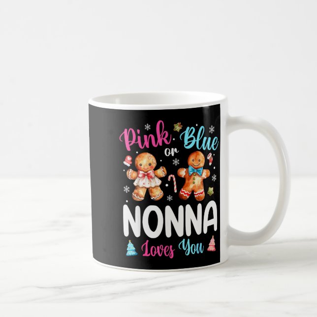 Nk Or Blue Nonna Loves You Gender Reveal Christmas Kaffeetasse (Rechts)