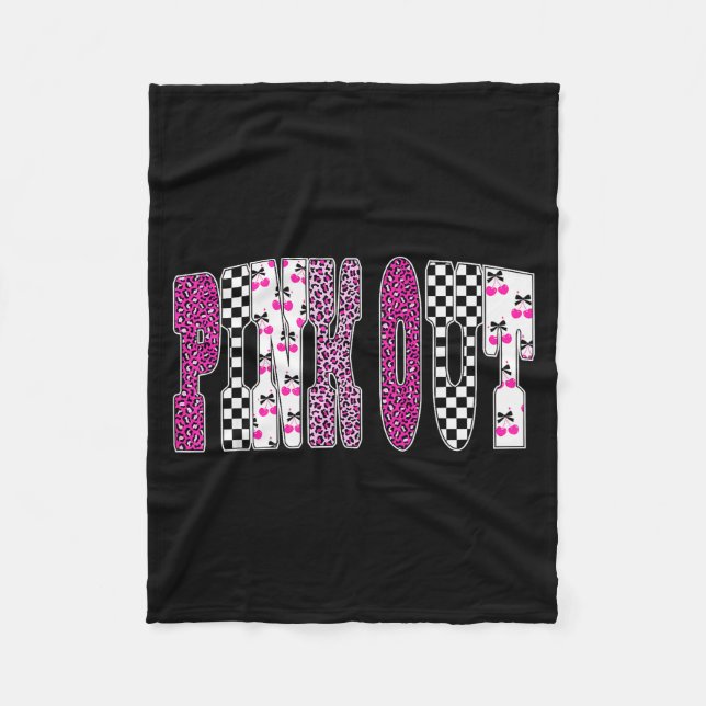 Nk Out Leopard Checkered Breast Cancer Football Ga Fleecedecke (Vorderseite)