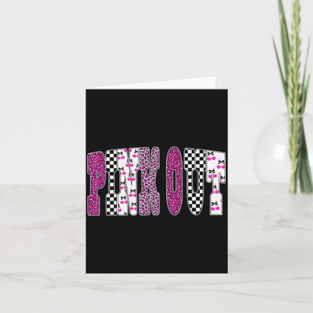 Nk Out Leopard Checkered Breast Cancer Football Ga Karte (Vorderseite)