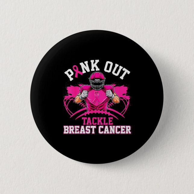 Nk Out Tackle Breast Cancer Awareness American Foo Button (Vorderseite)