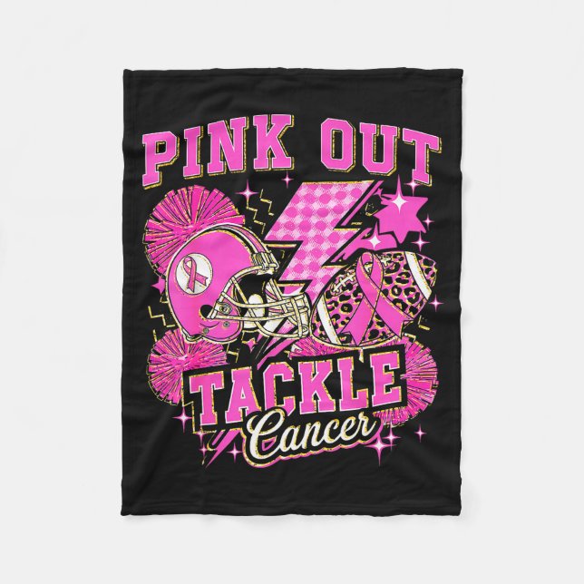 Nk Out Tackle Breast Cancer Awareness American Foo Fleecedecke (Vorderseite)